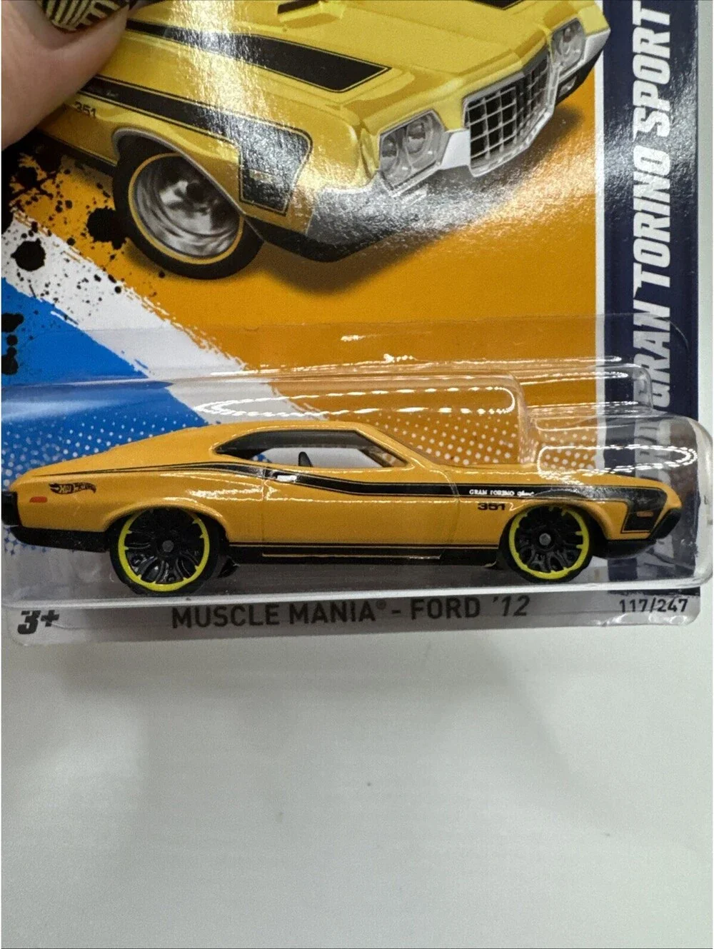 HOT WHEELS 1972 FORD GRAN TORINO SPORT #117/247 MUSCLE MANIA Factory Sealed 2012